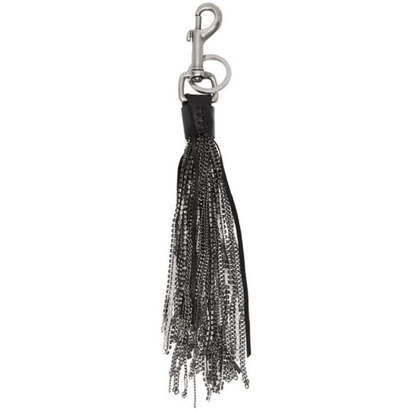 NAHMIAS Designer Black Crystal Keychain, Black Leather Tassel Swarovski Crystal - Picture 12 of 12